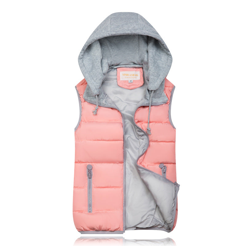 SHEEN Women's Puffer Vest Zip Up Quilted Padded Winter Sleeveless Hooded Vest Gilet Warm Jacket Outerwear Vest