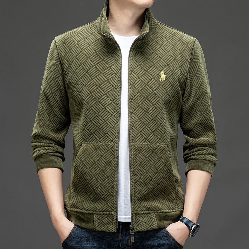 Men's Spring Striped Fleece Jacket