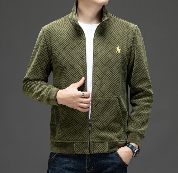 Men's Spring Striped Fleece Jacket