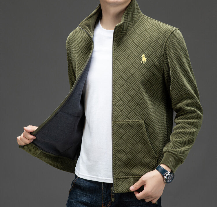 Men's Spring Striped Fleece Jacket