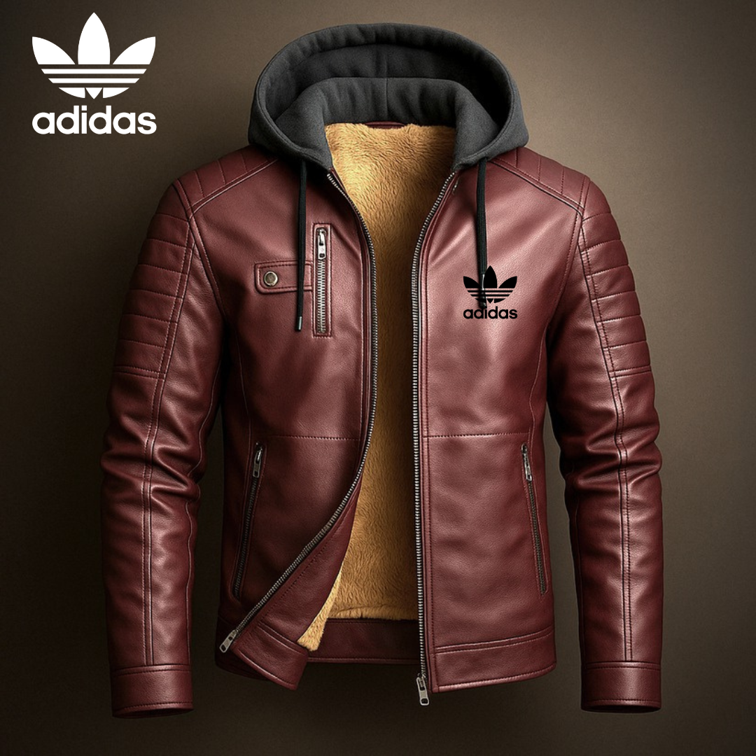 Urban Luxe Leather Hooded Jacket